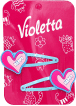 Дитячі заколки-хлопавки Violetta для волосся з сердечками 2 шт.