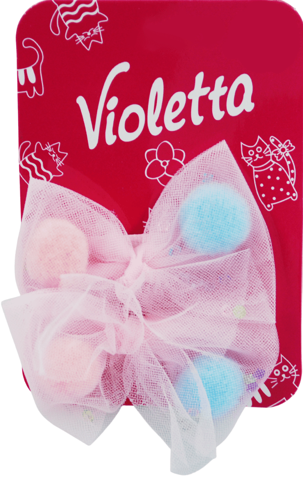 Зажими для волосся Violetta дитячі, рожеві бантики 2 шт — фото 1