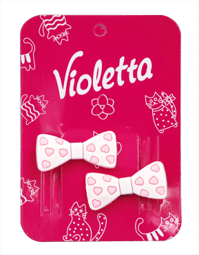 Violetta Дитячі шпильки-хлопушки для волосся бантиками в горошок,2 шт фото 1
