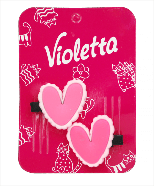 Violetta Дитячі шпильки для волосся прикрашені сердечками,2 шт