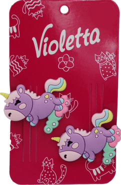 Заколки для волосся Violetta дитячі з єдинорогами 2 шт