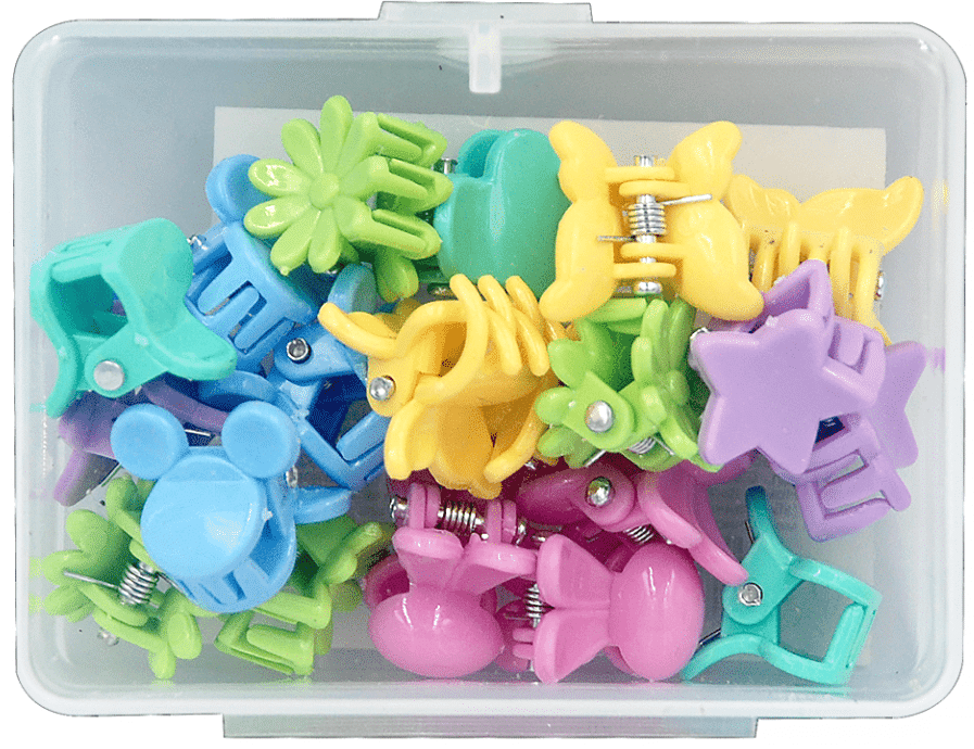 Дитячий набір шпильок-крабиків Violetta різнокольорових у боксі 20 шт