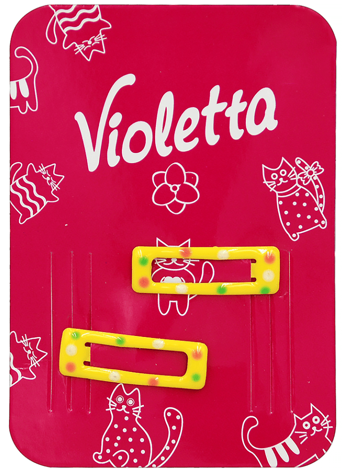 Шпильки-затискачі для волосся дитячі Violetta кольорові 2 шт