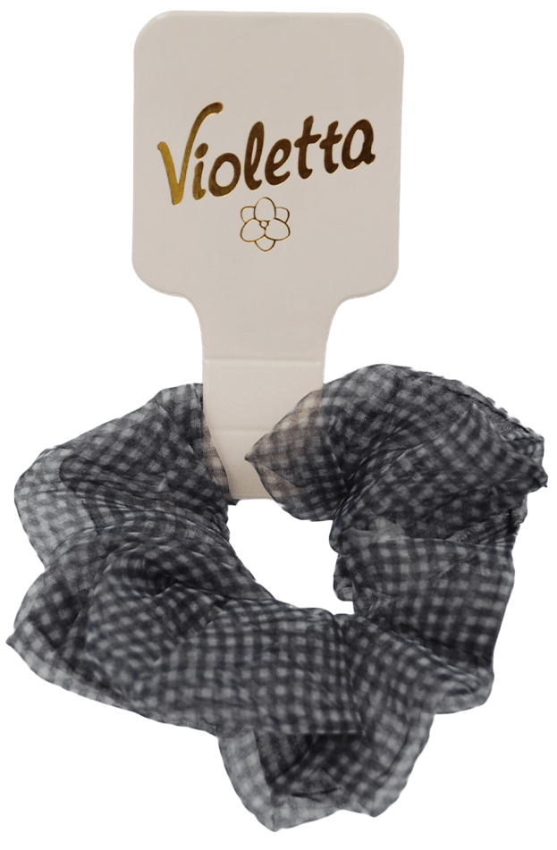 Резинка для волосся Violetta тканинна з картатим принтом 1 шт.