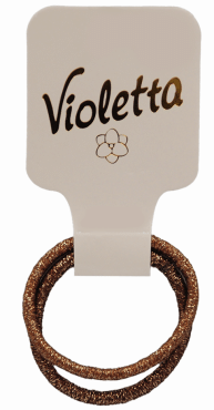 Резинки для волос Violetta в блестящем коричневом цвете 2 шт.