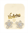 Серьги Violetta сияющие Цветки, 1пара