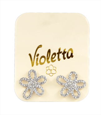 Серьги Violetta сияющие Цветки, 1пара