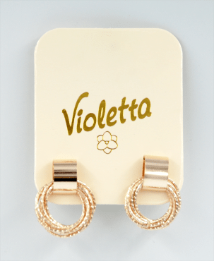 Серьги Violetta  Двойные Кольца, 1пара