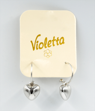 Сережки Violetta із підвіскою у вигляді серця, 1пара