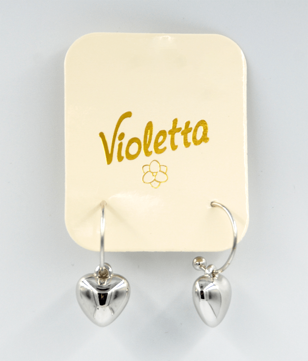 Сережки Violetta із підвіскою у вигляді серця, 1пара
