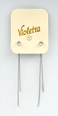Сережки-гвоздики Violetta з підвісками, 1пара