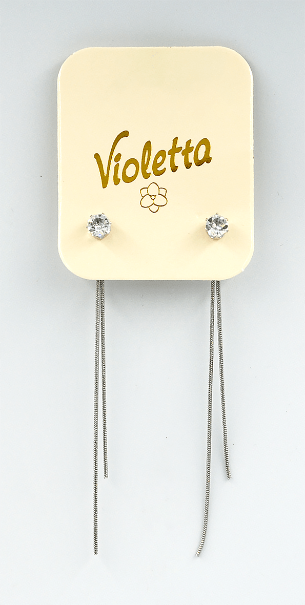 Сережки-гвоздики Violetta з підвісками, 1пара