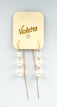 Сережки Violetta із перлинними підвісками, 1пара
