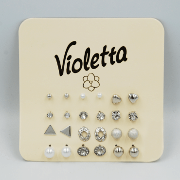 Набір сережок пусет Violetta, 12 пар
