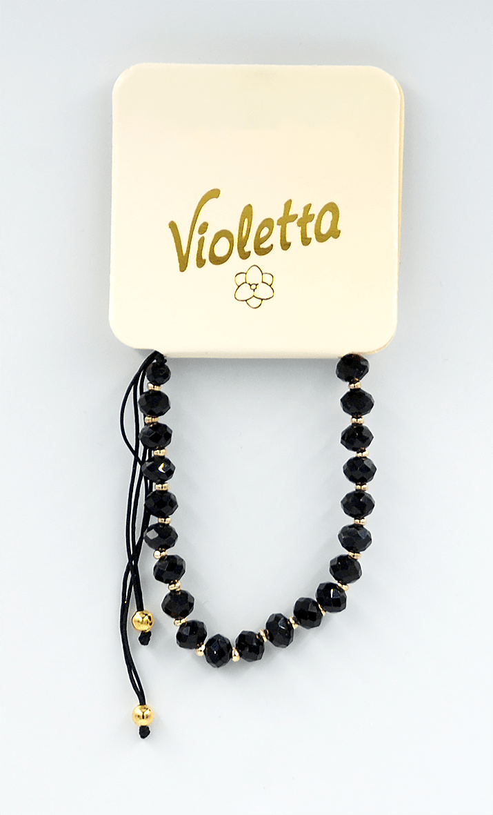 Браслет Violetta чорні буси, 1шт