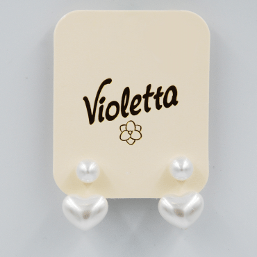 Сережки Violetta із перлинами у формі серця, 1 пара