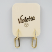 Сережки Violetta золотисті з кристалами, 1 пара