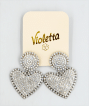 Серьги Violetta круг с сердцем Диаматновые , 1 пара