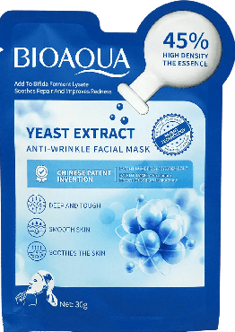 Маска тканинна для обличчя BIOAQUA з екстрактом дріжджів 30 г