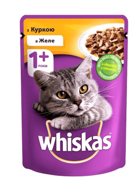 Whiskas корм для кошек курица в желе, 85г