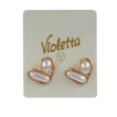 Сережки Violetta у формі серця з перлиною, 1пара
