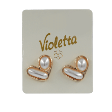 Сережки Violetta у формі серця з перлиною, 1пара