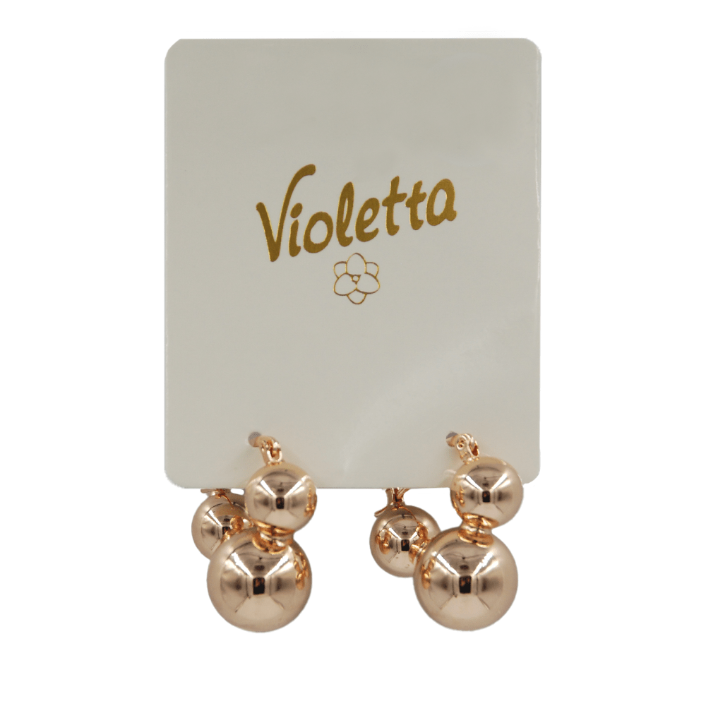 Сережки Violetta з трьома кульками, 1 пара — фото 1