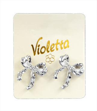 Изящные серьги-бантики Violetta,1 пара фото 1