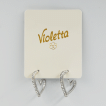 Сережки Violetta у формі серця з кристалами, 1пара