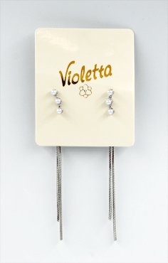 Універсальні сережки-протяжки Violetta з перлинними намистинами,1 пара фото 1