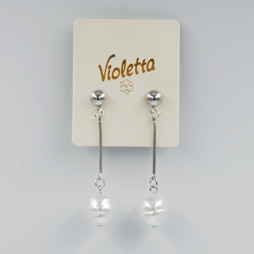 Сережки-підвіски Violetta з окрасою, 1 пара