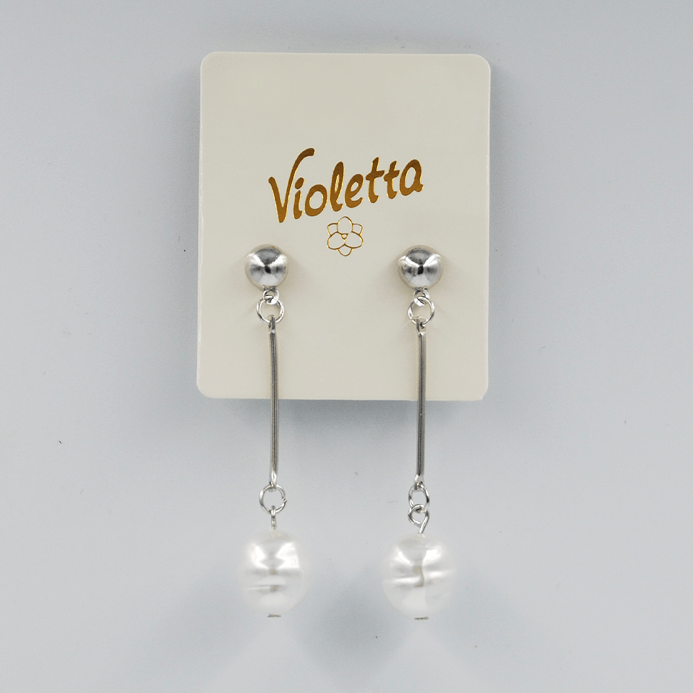 Сережки-підвіски Violetta з окрасою, 1 пара