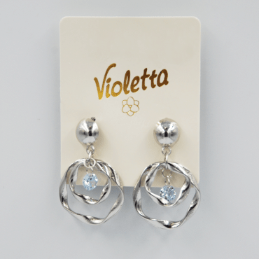 Серьги Violetta с декоративными элементами в виде колец, 1 пара