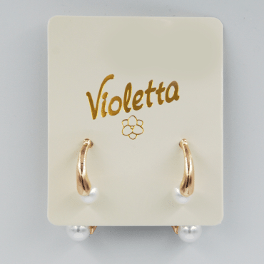 Сережки Violetta з декоративною перлиною, 1пара