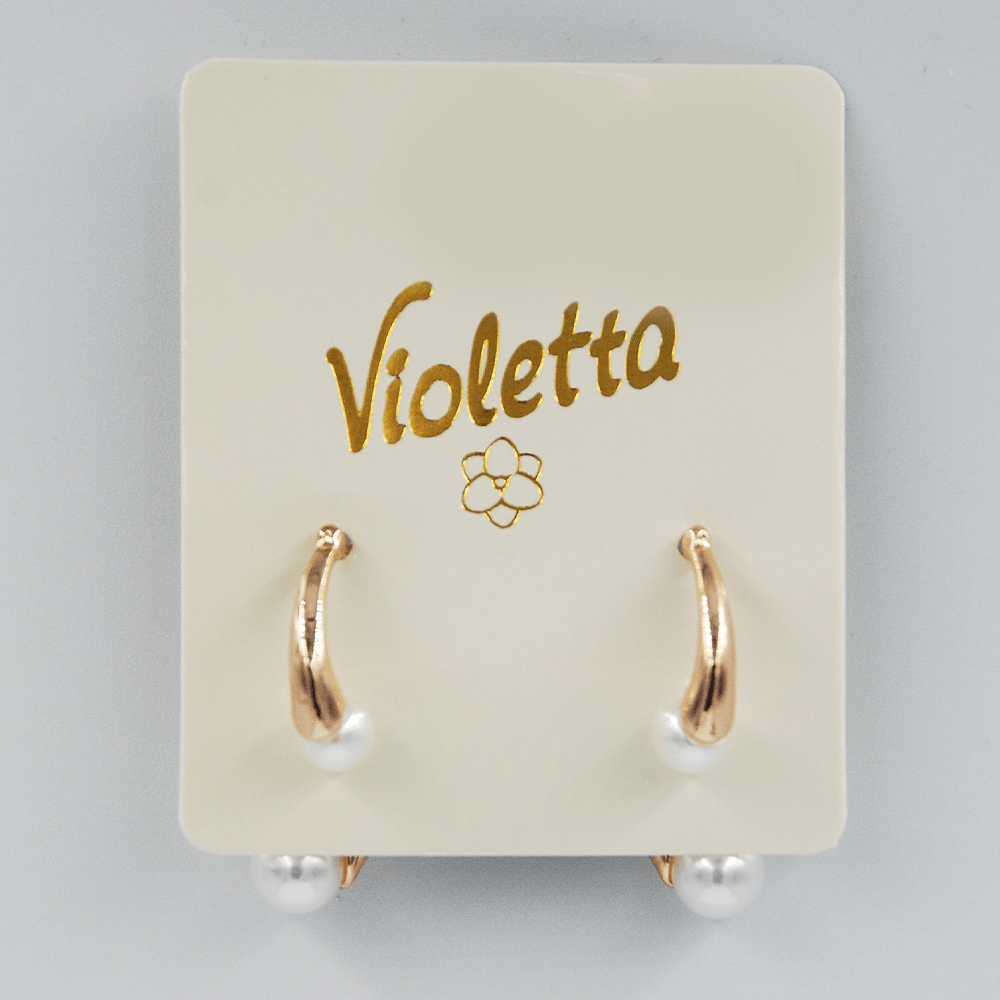 Сережки Violetta з декоративною перлиною, 1пара