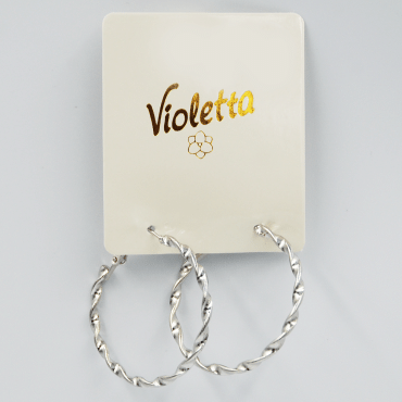 Круглі сережки Violetta із плетінням, 1 пара