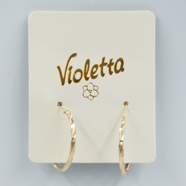 Кольцевые серьги Violetta с текстурой, 1 пара