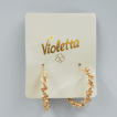 Великі круглі сережки Violetta із плетінням, 1 пара