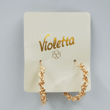 Великі круглі сережки Violetta із плетінням, 1 пара