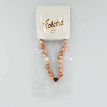 Браслет Violetta з бусин та сердечком, 1шт