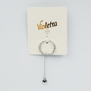 Кольцо Violetta с подвеской в виде сердца, 1 шт
