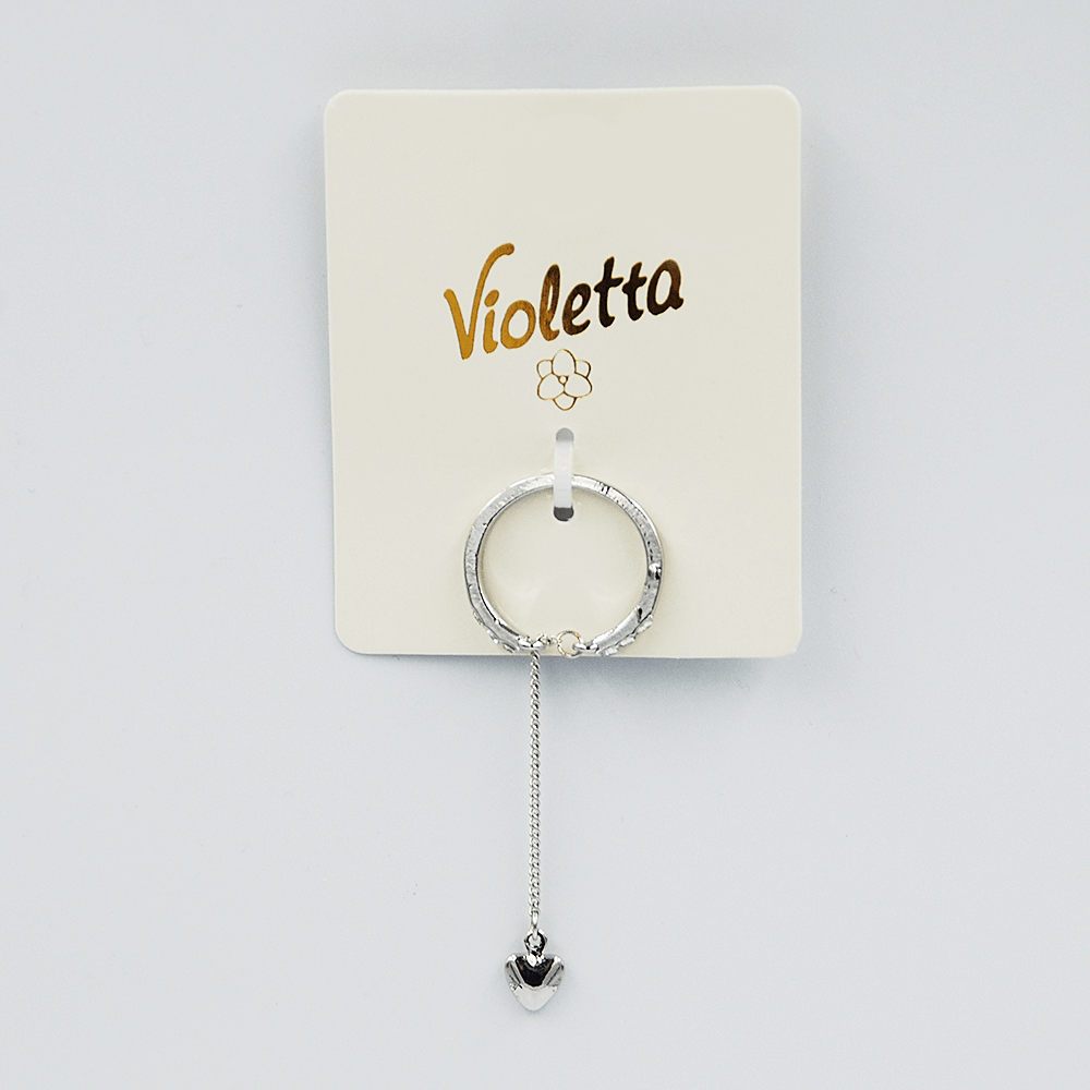 Каблучка Violetta із підвіскою у вигляді серця, 1 шт