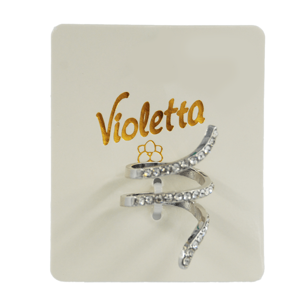 Каблучка Violetta спіраль з камінням, 1шт