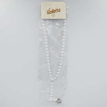 Подвеска Violetta белая с сердечком, 1шт