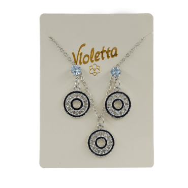 Набір Violetta прикрас з кільцями (підвіска + сережки), 1шт