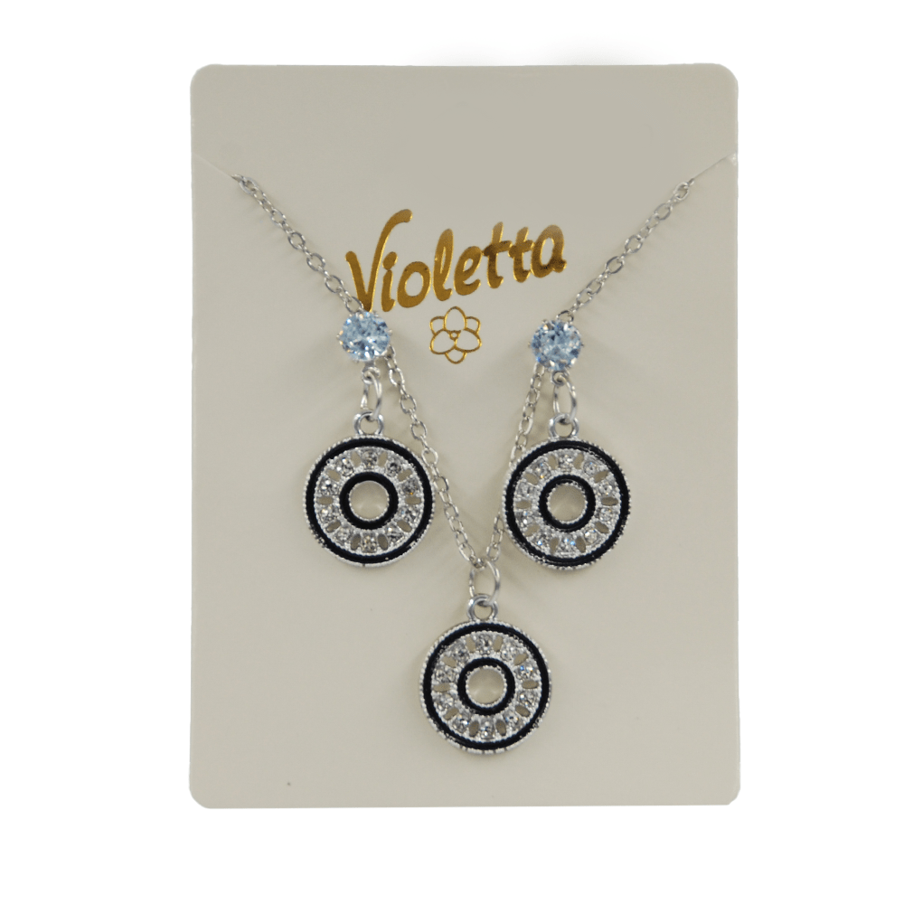 Набір Violetta прикрас з кільцями (підвіска + сережки), 1шт