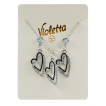Набор Violetta украшений с сердечками (подвеска + серьги), 1шт