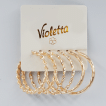 Набір сережок Violetta кільця, 3 пари