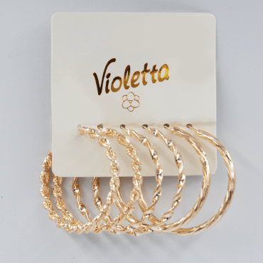 Набір сережок Violetta кільця, 3 пари