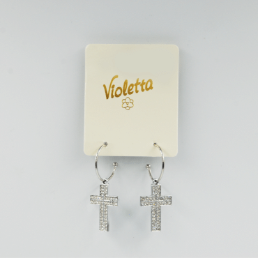 Сережки Violetta з хрестиком, 1пара